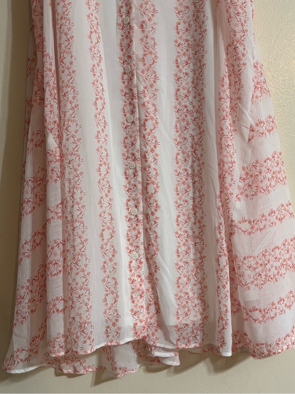 Emma & Michele White and Pink Printed Shirt A-line Dress retails $70 - Picture 9 of 12